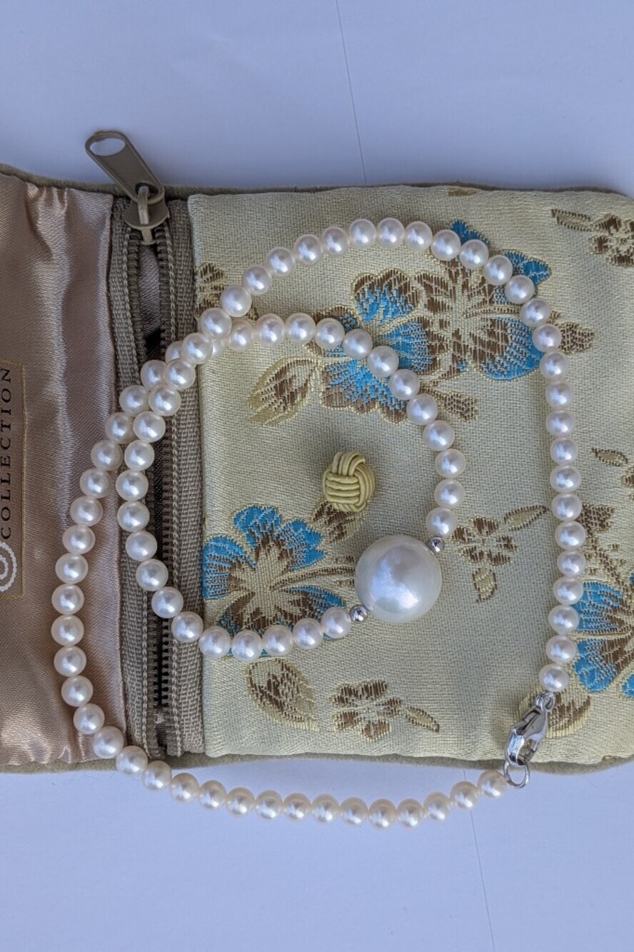 Honora Freshwater Pearl Necklace Single Large Center Pearl 925 Sterling Silver